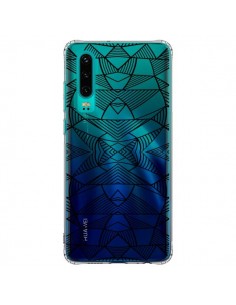 Coque Huawei P30 Lignes Miroir Grilles Triangles Grid...