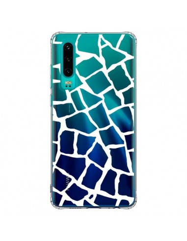 Coque Huawei P30 Girafe Mosaïque Blanc Transparente - Project M