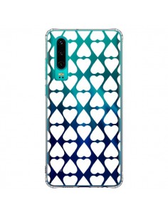 Coque Huawei P30 Coeurs Heart Blanc Transparente - Project M