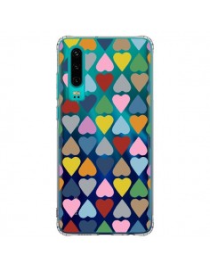 Coque Huawei P30 Coeurs Heart Couleur Transparente -...