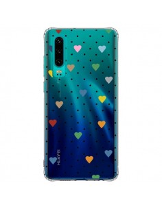 Coque Huawei P30 Point Coeur Coloré Pin Point Heart...
