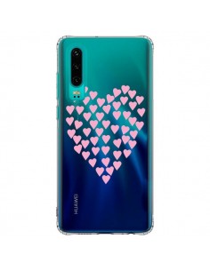 Coque Huawei P30 Coeurs Heart Love Rose Pink Transparente...