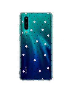 Coque Huawei P30 Point Rose Pin Point Transparente -...