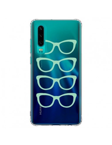 Coque Huawei P30 Sunglasses Lunettes Soleil Mint Bleu Vert Transparente - Project M