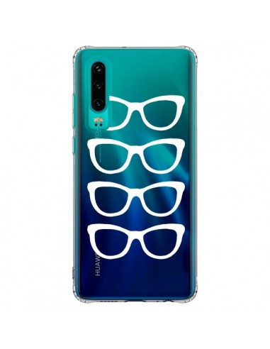 Coque Huawei P30 Sunglasses Lunettes Soleil Blanc Transparente - Project M