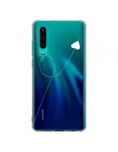 Coque Huawei P30 Travel to your Heart Blanc Voyage Coeur Transparente - Project M