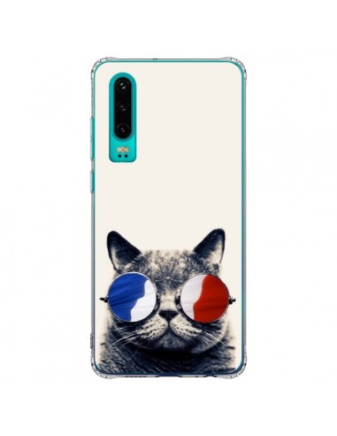 Coque Huawei P30 Chat à lunettes françaises - Gusto NYC