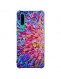 Coque Huawei P30 Fleurs Bleues Roses Splash - Ebi Emporium