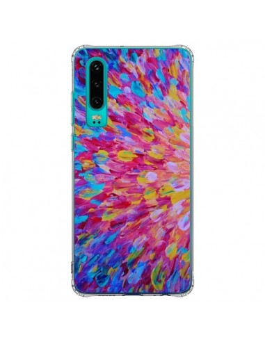 Coque Huawei P30 Fleurs Bleues Roses Splash - Ebi Emporium