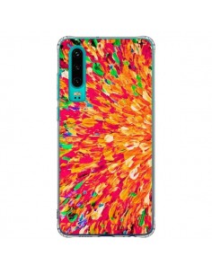 Coque Huawei P30 Fleurs Oranges Neon Splash - Ebi Emporium