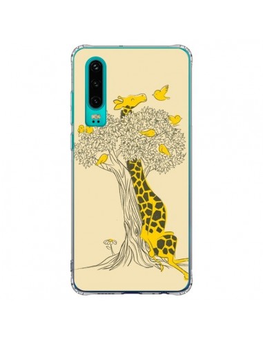 Coque Huawei P30 Girafe Amis Oiseaux - Jay Fleck