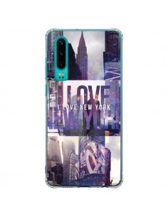 Coque Huawei P30 I love New Yorck City violet - Javier...
