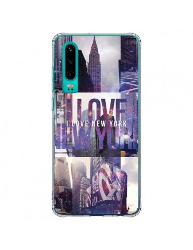 Coque Huawei P30 I love New Yorck City violet - Javier Martinez