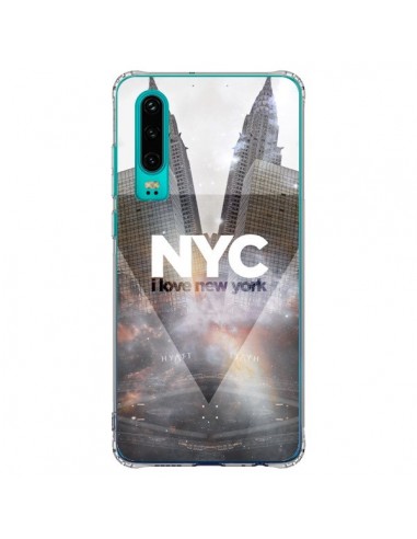 Coque Huawei P30 I Love New York City Gris - Javier Martinez