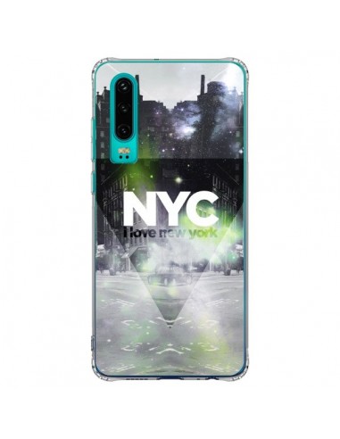 Coque Huawei P30 I Love New York City Vert - Javier Martinez