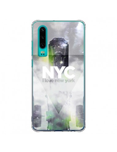 Coque Huawei P30 I Love New York City Gris Vert - Javier Martinez