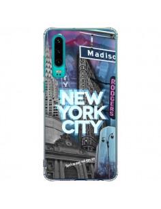 Coque Huawei P30 New York City Buildings Bleu - Javier...