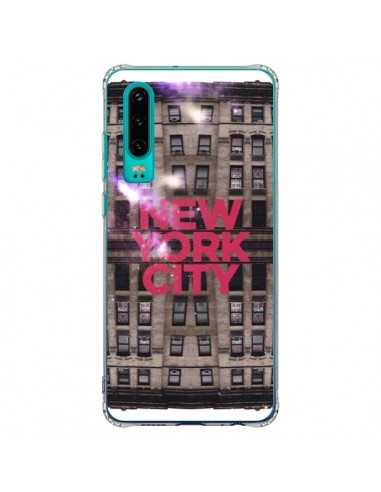 Coque Huawei P30 New York City Buildings Rouge - Javier Martinez