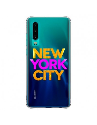 Coque Huawei P30 New York City NYC Orange Rose Transparente - Javier Martinez