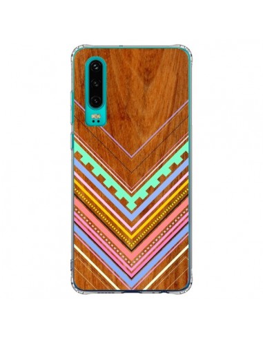 Coque Huawei P30 Azteque Arbutus Pastel Bois Aztec Tribal - Jenny Mhairi