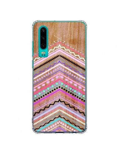 Coque Huawei P30 Purple Chevron Wild Wood Bois Azteque Aztec Tribal - Jenny Mhairi