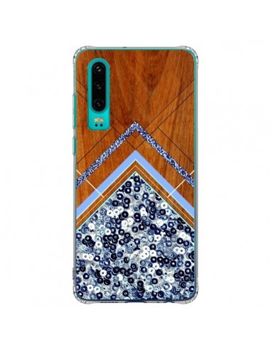 Coque Huawei P30 Sequin Geometry Bois Azteque Aztec Tribal - Jenny Mhairi