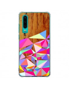 Coque Huawei P30 Wooden Multi Geo Bois Azteque Aztec...
