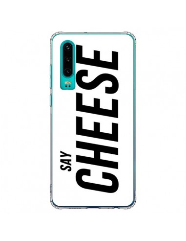 Coque Huawei P30 Say Cheese Smile Blanc - Jonathan Perez