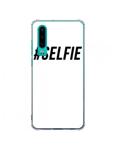 Coque Huawei P30 Hashtag Selfie Noir Vertical - Jonathan Perez