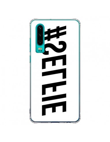 Coque Huawei P30 Hashtag Selfie Noir Inversé Horizontal - Jonathan Perez