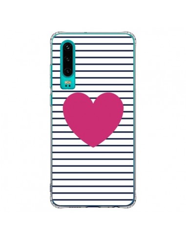 Coque Huawei P30 Coeur Traits Marin - Jonathan Perez