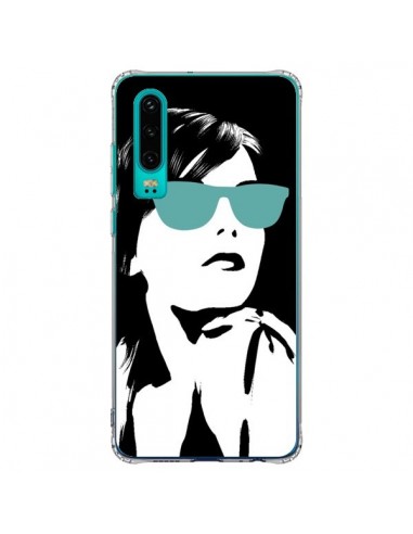 Coque Huawei P30 Fille Lunettes Bleues - Jonathan Perez