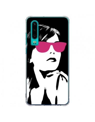 Coque Huawei P30 Fille Lunettes Roses - Jonathan Perez