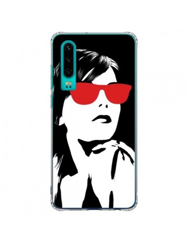 Coque Huawei P30 Fille Lunettes Rouges - Jonathan Perez