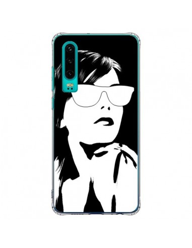 Coque Huawei P30 Fille Lunettes Blanches - Jonathan Perez
