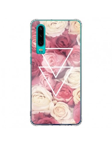 Coque Huawei P30 Roses Triangles Fleurs - Jonathan Perez