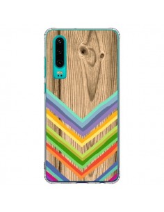 Coque Huawei P30 Tribal Azteque Bois Wood - Jonathan Perez