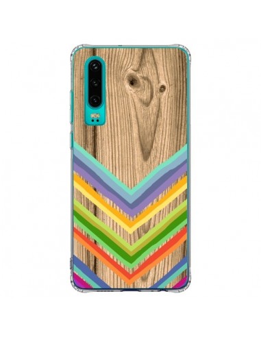 Coque Huawei P30 Tribal Azteque Bois Wood - Jonathan Perez