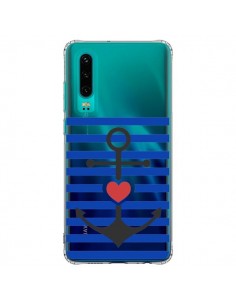 Coque Huawei P30 Mariniere Ancre Marin Coeur Transparente...