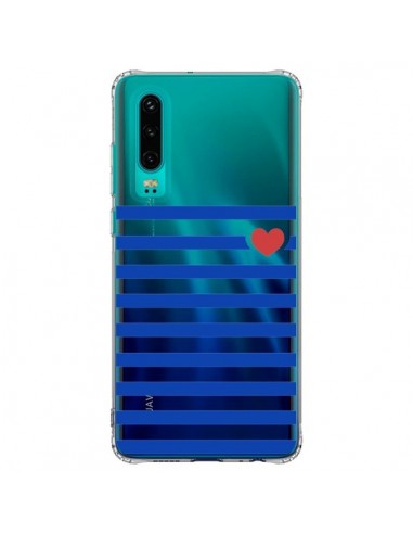 Coque Huawei P30 Mariniere Coeur Love Transparente - Jonathan Perez