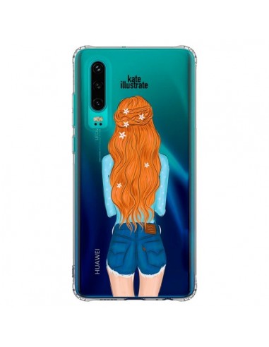 Coque Huawei P30 Red Hair Don't Care Rousse Transparente - kateillustrate