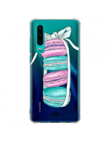 Coque Huawei P30 Macarons Pink Mint Rose Transparente - kateillustrate