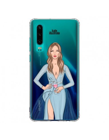 Coque Huawei P30 Cheers Diner Gala Champagne Transparente - kateillustrate