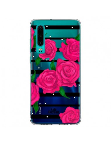 Coque Huawei P30 Roses Rose Fleurs Flowers Transparente - kateillustrate