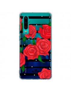 Coque Huawei P30 Red Roses Rouge Fleurs Flowers...