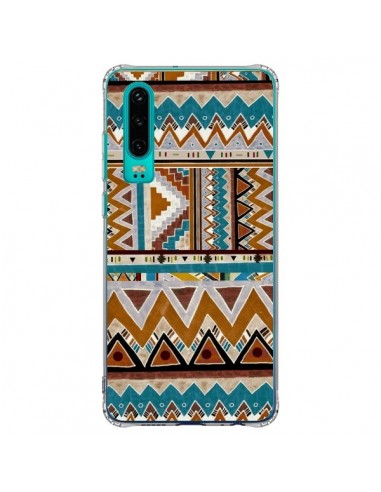 Coque Huawei P30 Azteque Vert Marron - Kris Tate