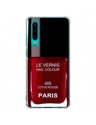 Coque Huawei P30 Vernis Paris Lotus Rouge - Laetitia