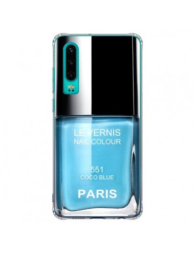 Coque Huawei P30 Vernis Paris Coco Blue Bleu - Laetitia