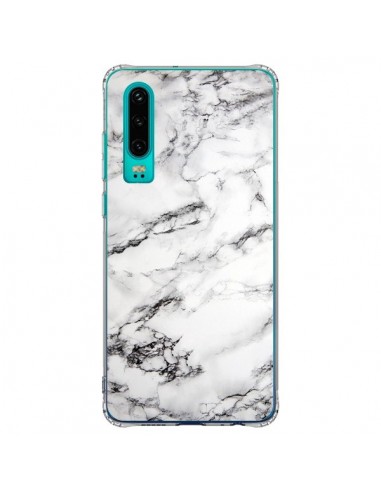 Coque Huawei P30 Marbre Marble Blanc White - Laetitia