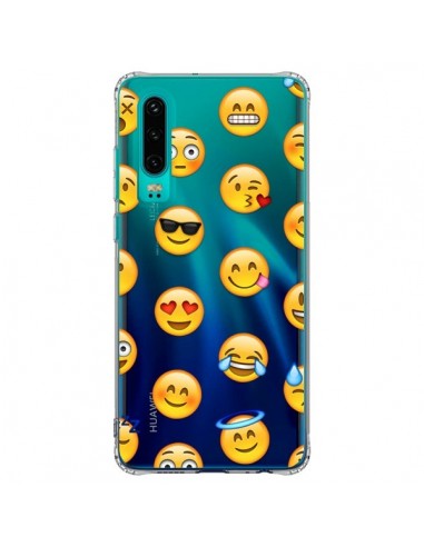 Coque Huawei P30 Smiley Emoticone Emoji Transparente - Laetitia